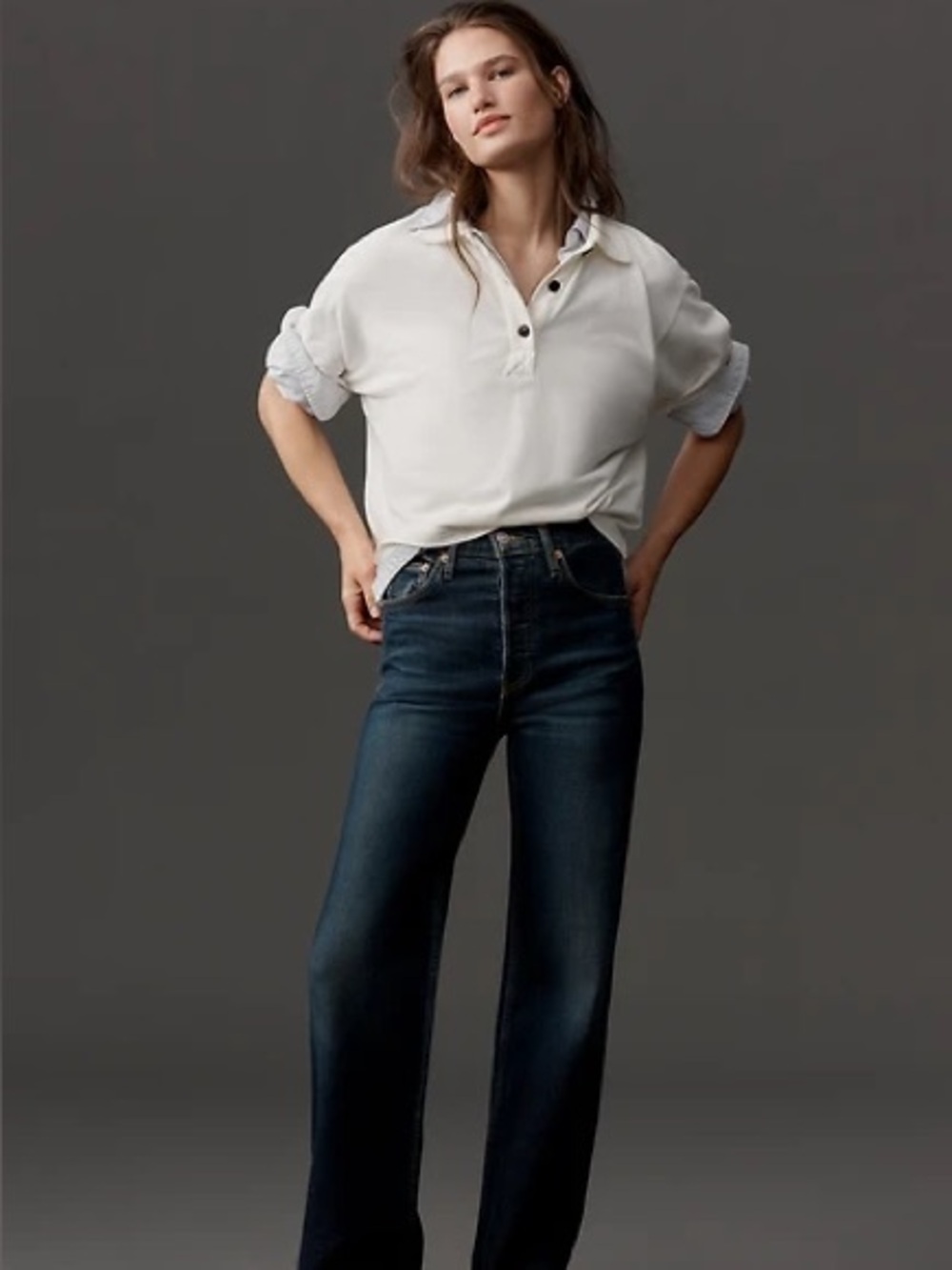 NWT Anthropologie Fidelity Joni Utility Jeans Sz 26 Elite Vintage Z529